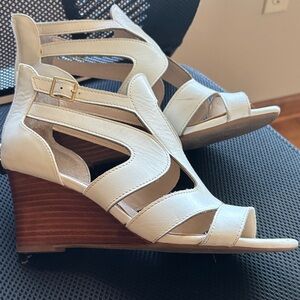 Adrienne Vittadini White Wedge Sandals